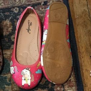 $6 Unicorn Rainbow Pink Slip-on Flats